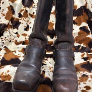 Frye harness cowboy biker brown leather boots 7-1/2 (7.5) M